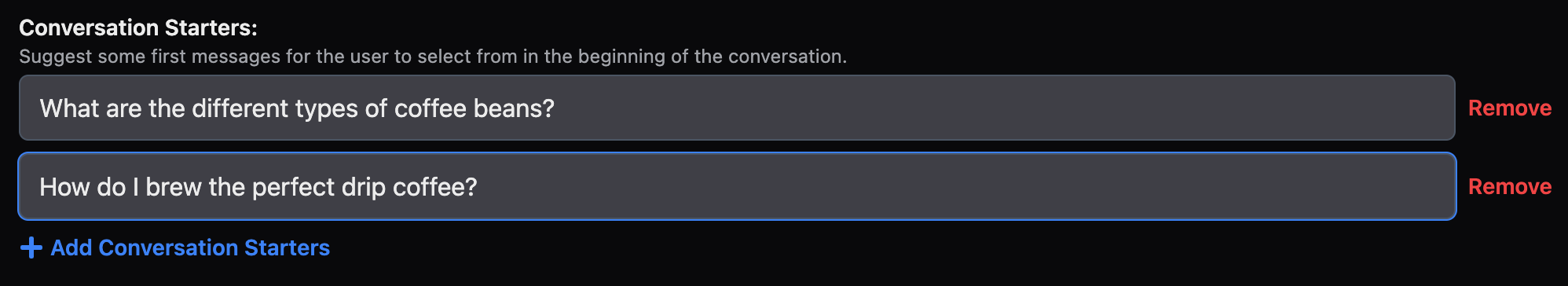 Conversation Starters Display